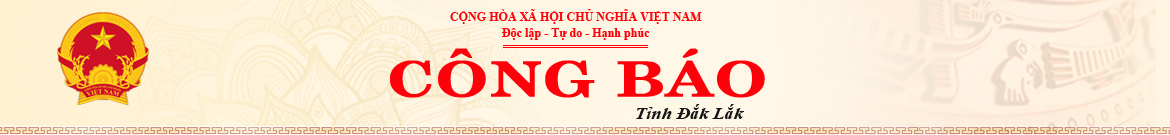 Công báo tỉnh ĐăkLăk