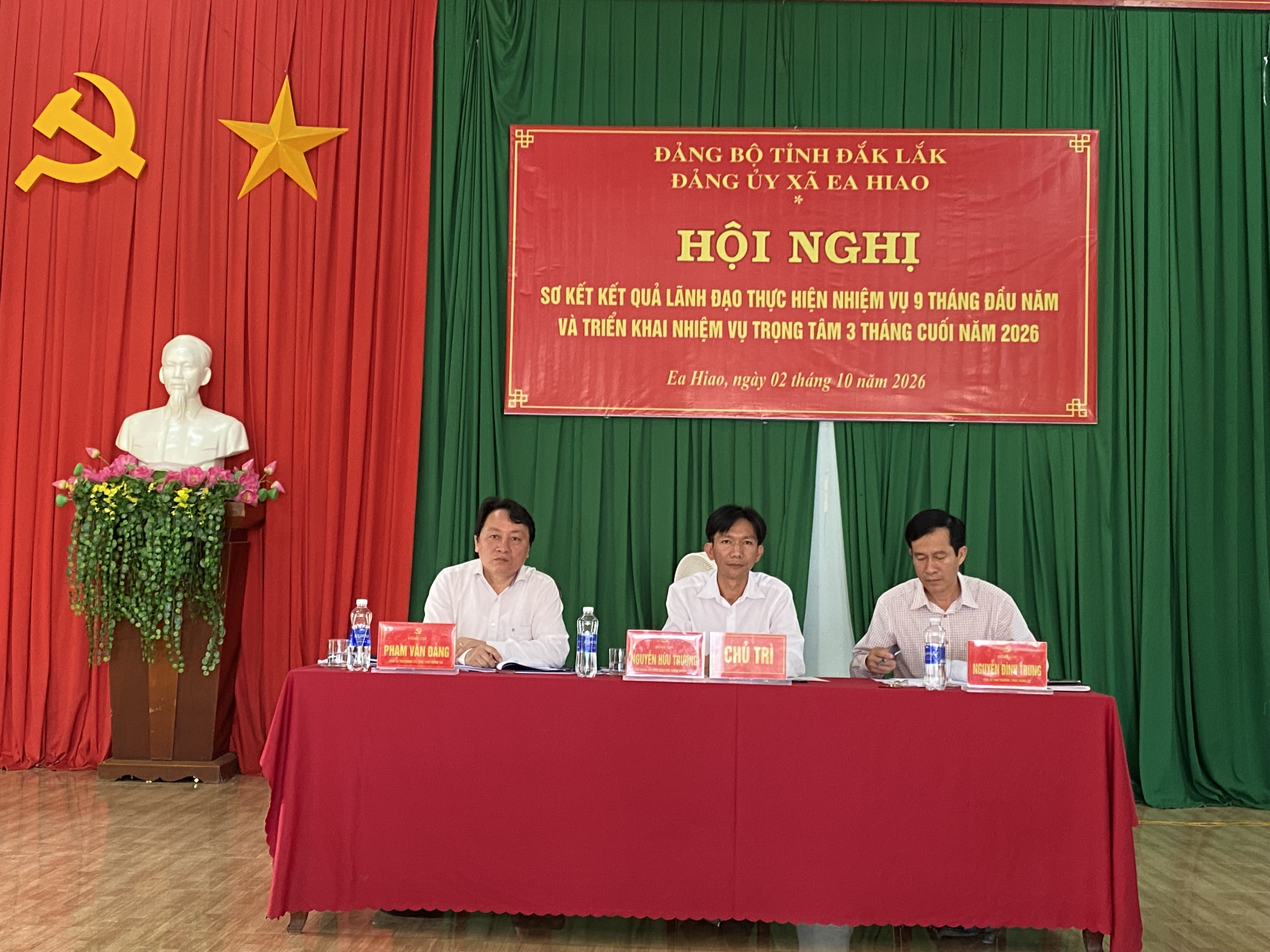 ĐẢNG BỘ XÃ EA HIAO ĐÁNH GIÁ KẾT QUẢ 9 THÁNG, TRIỂN KHAI NHIỆM VỤ 3 THÁNG CUỐI NĂM